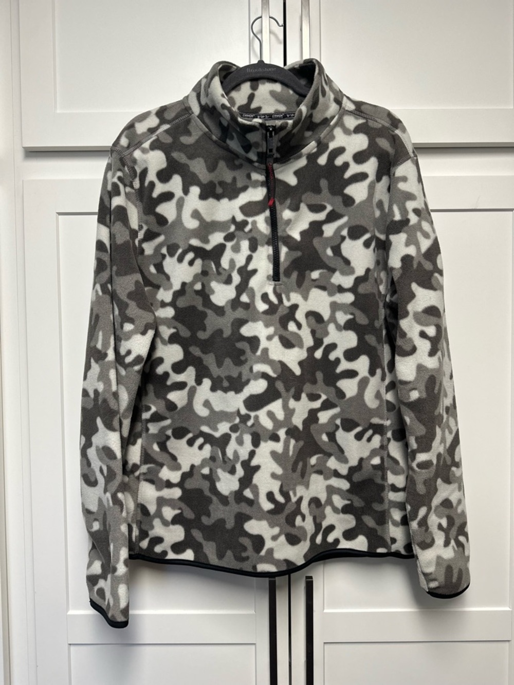 Men’s Canada Weather Gear Grey Camo Fleece Pullover, Sz XL